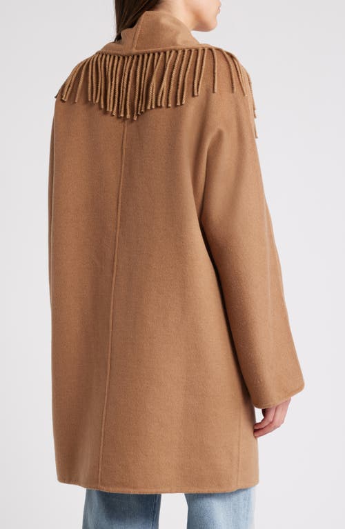 Shop Rails Hugo Fringe Detail Wool Blend Coat In Camel