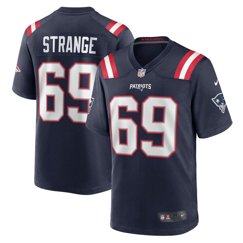 NIKE NIKE COLE STRANGE NAVY NEW ENGLAND PATRIOTS PLAYER GAME JERSEY