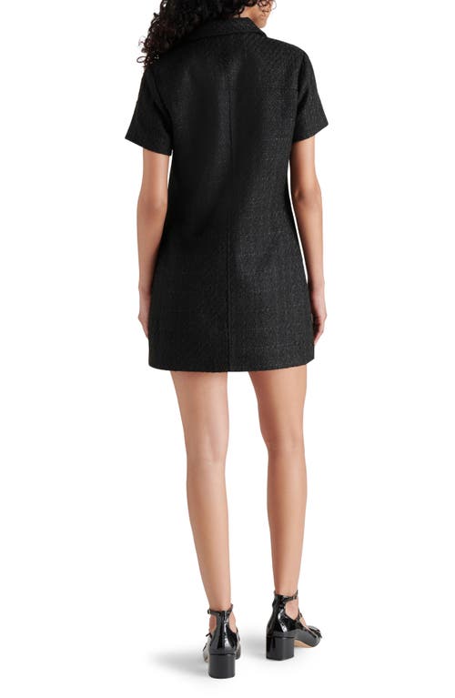 Shop Steve Madden Coda Tweed Mini Shirtdress In Black