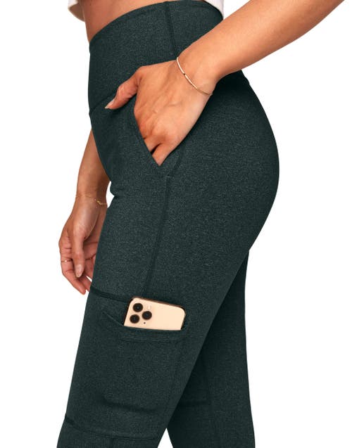 Walkpop Haley Compression Active Legging With Multi-pocket Detail In Green