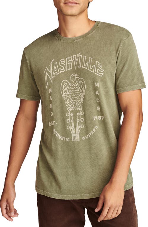 Lucky Brand Nashville Guitars Cotton Graphic T-shirt In Four Leaf Clover