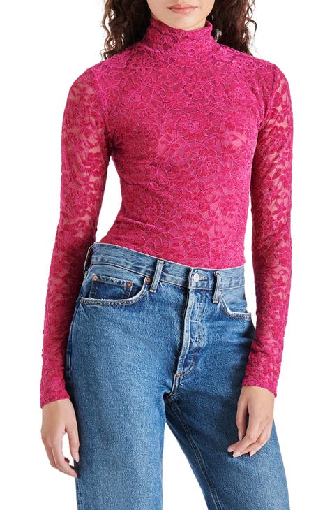 Fuchsia Accent Polo Knit Top - Women - Ready-to-Wear