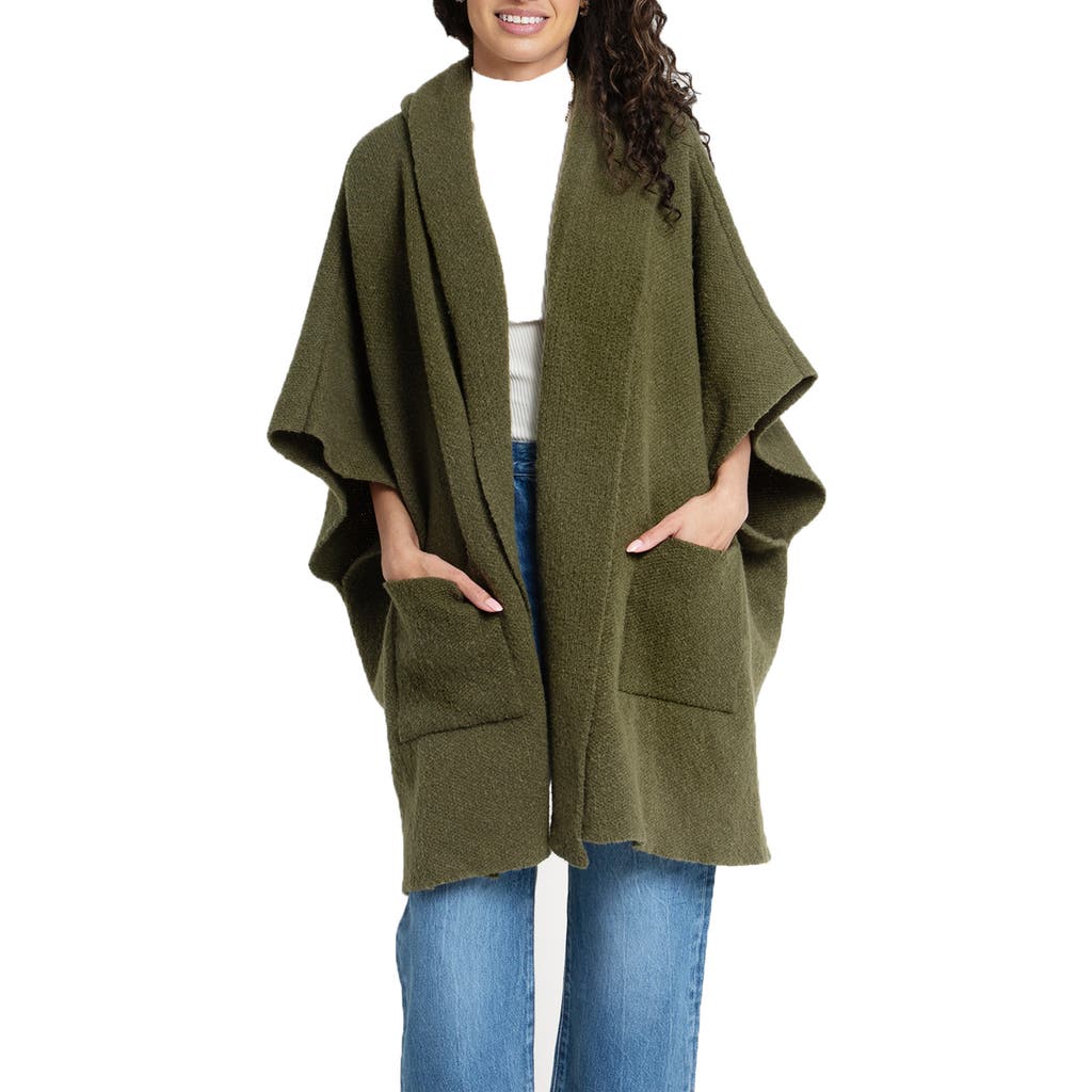 Saachi Oversize Hooded Topper In Green