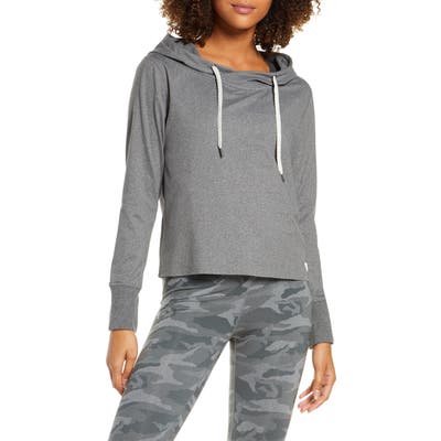 Vuori Sequoia Performance Crop Hoodie, Grey