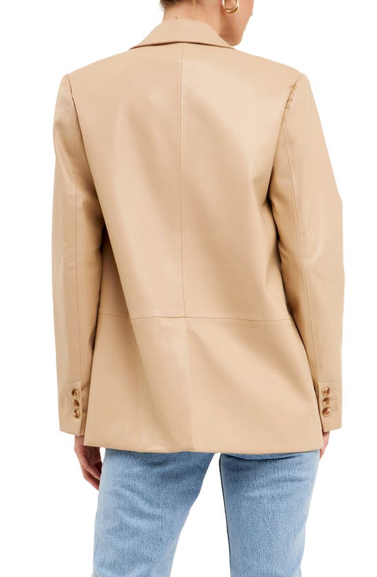 Shop Endless Rose Faux Leather Blazer In Taupe