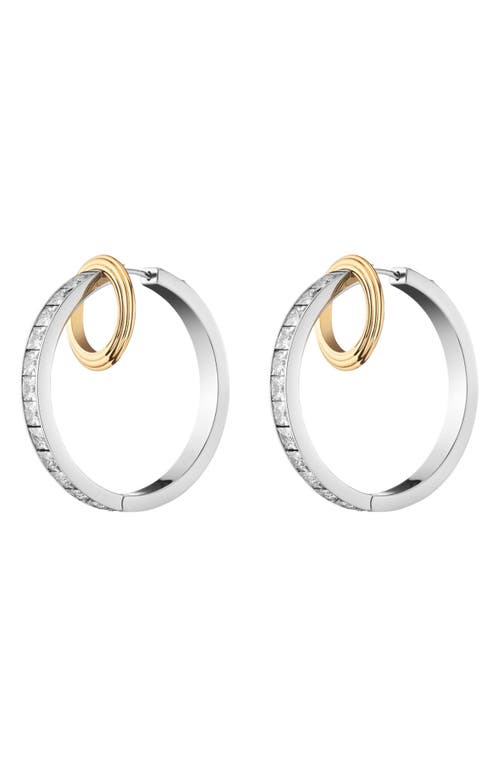 Demarson Isla Crystal Hoop Earrings In Metallic