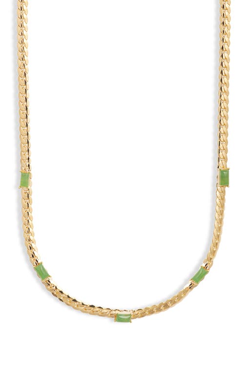 Shop Nordstrom Demi Fine Stone Station Necklace In Green Onyx- Gold