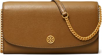 Tory Burch Robinson Leather Wallet on a Chain | Nordstrom