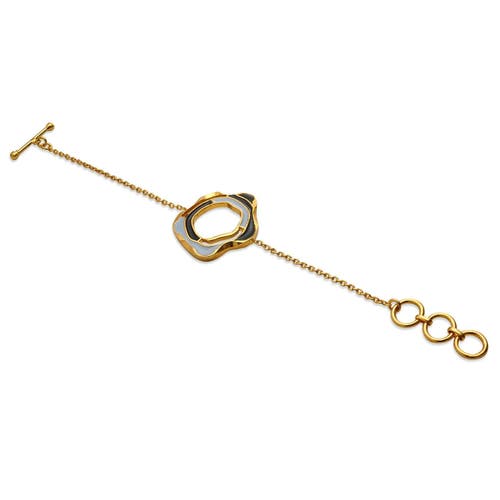 Dhwani Bhansal Aqua Bracelet In Gold Plated