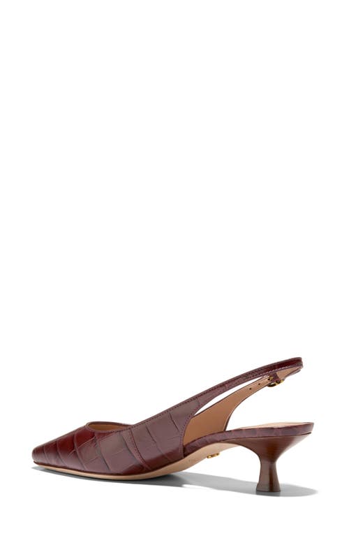 Shop Cole Haan Tayla Slingback Kitten Heel Pump In Bloodstone Croco Embossed