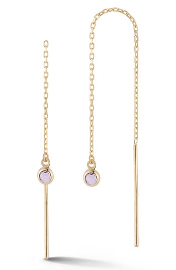 Ember Fine Jewelry Threader Earrings In Gold Purple