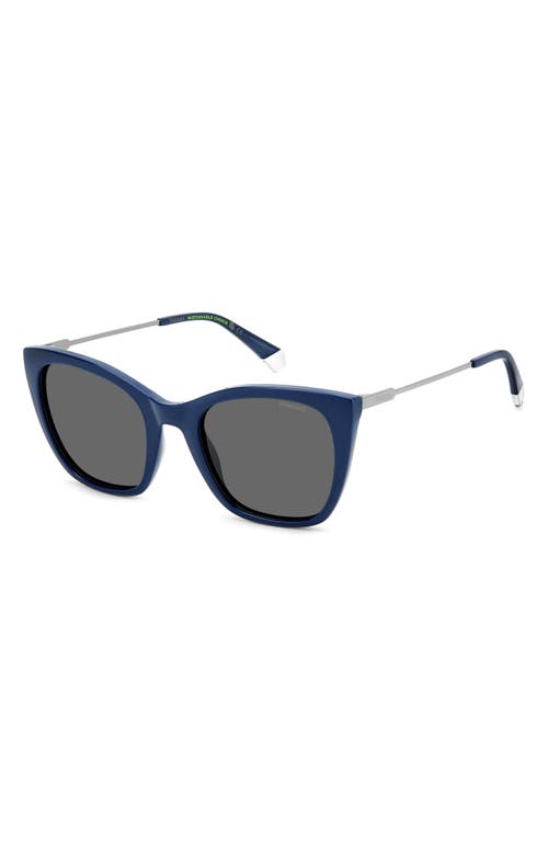 Polaroid 52mm Polarized Cat Eye Sunglasses In Blue/gray Polar