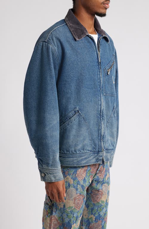 Shop Roy Roger's X Dave's New York Roy Rogers X Dave's New York Work Chore Jacket In Denimvintage Washed