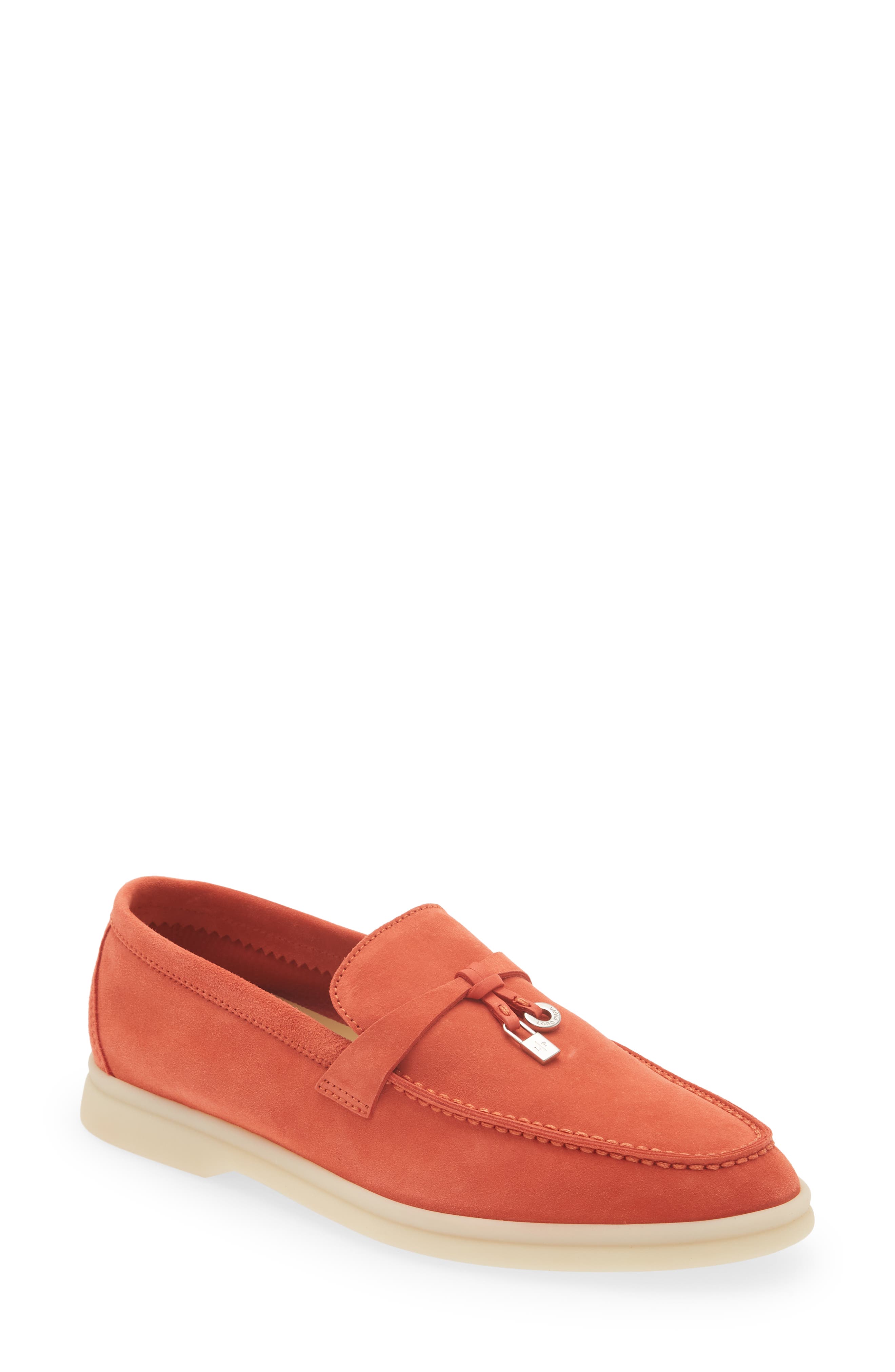 red designer loafers