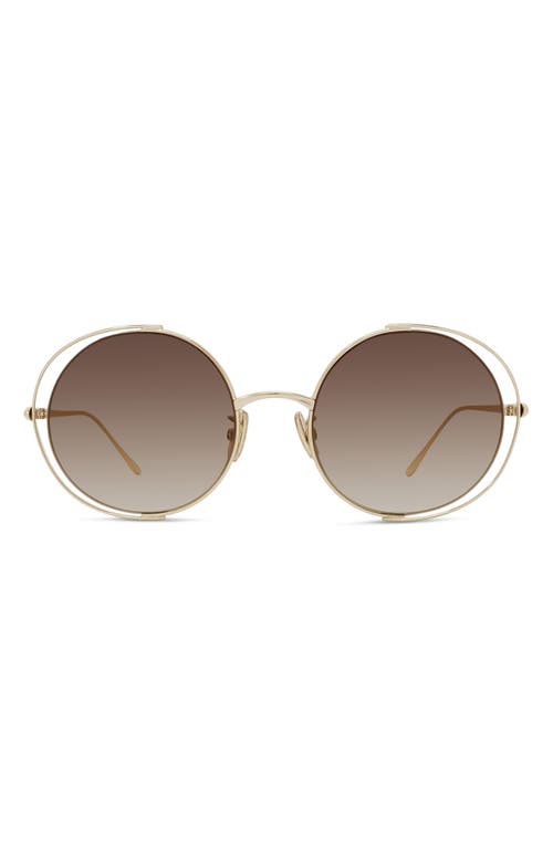 Shop Loewe Signature 54mm Gradient Round Sunglasses In Gold/gradient Brown