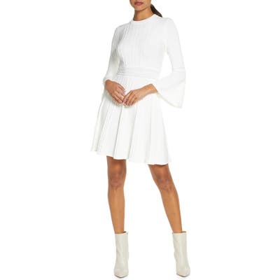 Eliza J Bell Sleeve Sweater Dress, Ivory