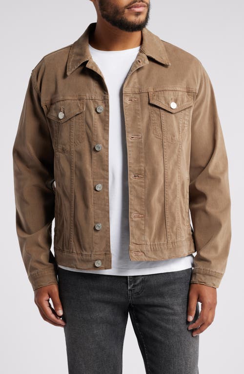 Shop Frame Heritage Trucker Jacket In Dark Camel