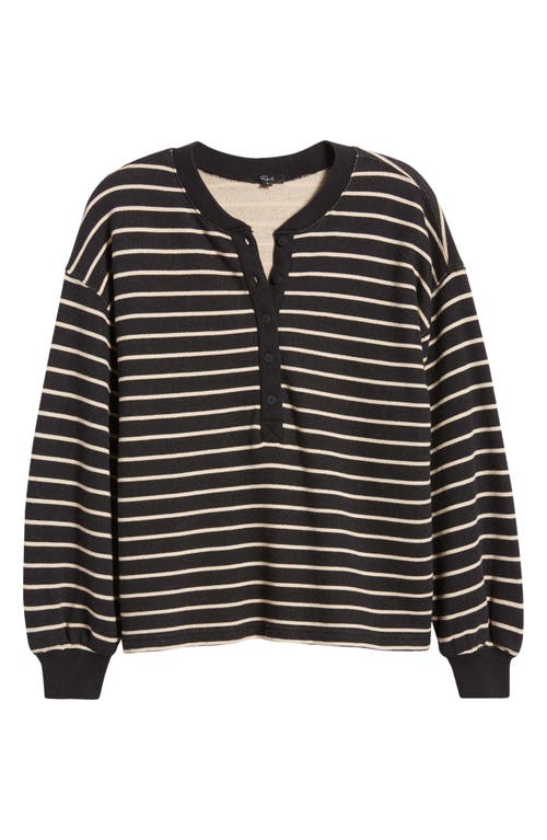 Shop Rails Joan Stripe French Terry Top In Black Ivory Stripe