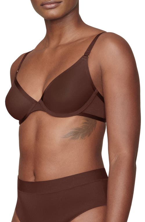 Cuup The Plunge Mesh Bra In Espresso