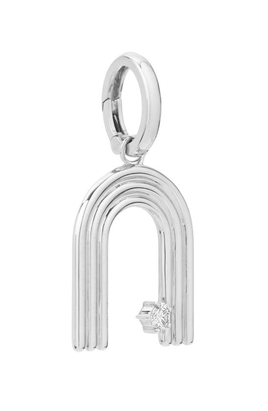 Shop Adina Reyter Groovy Letter Charm Pendant In Silver - N