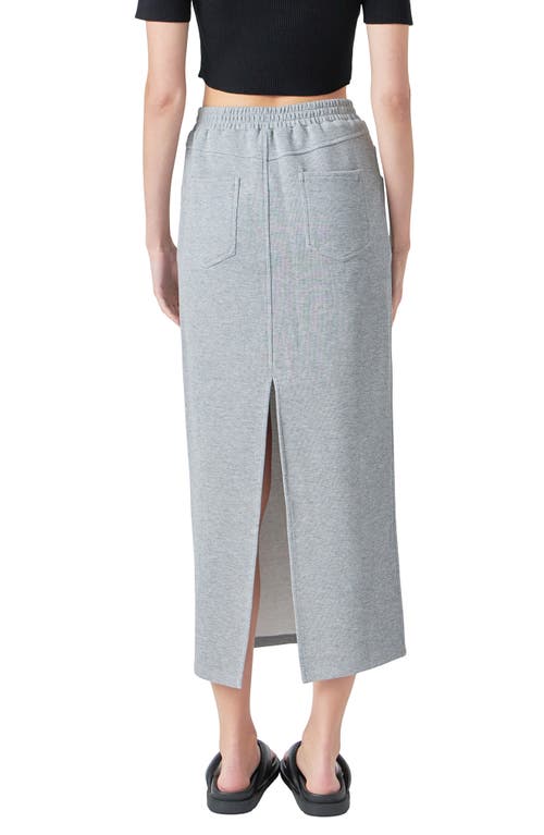 Grey Lab French Terry Maxi Skirt In Heather Grey