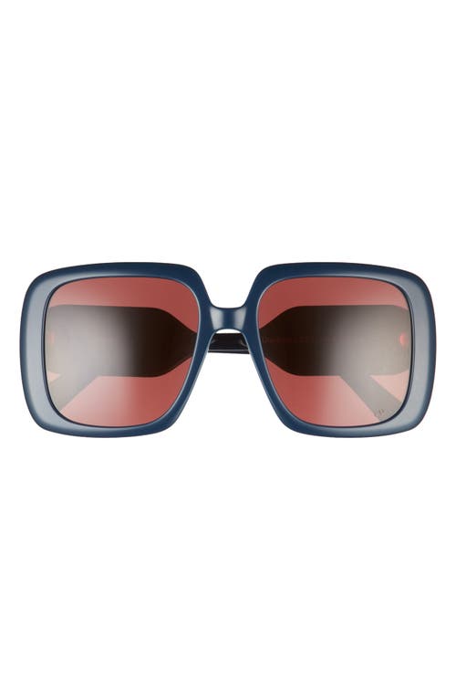Dior Bobby 55mm Square Sunglasses in Shiny Blue /Bordeaux