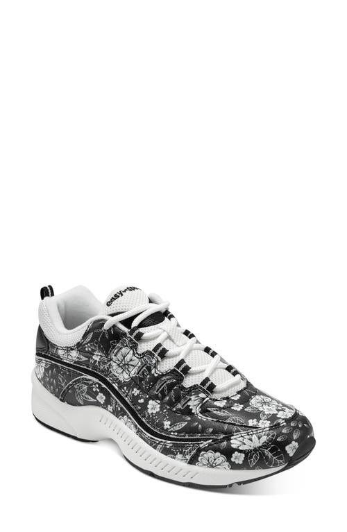 Easy Spirit Romy Sneaker In Black Floral