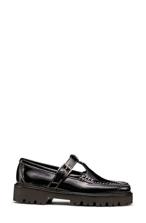 Shop G.h.bass Weejuns® Mary Jane Moc Toe Lug Sole Loafer In Black Patent