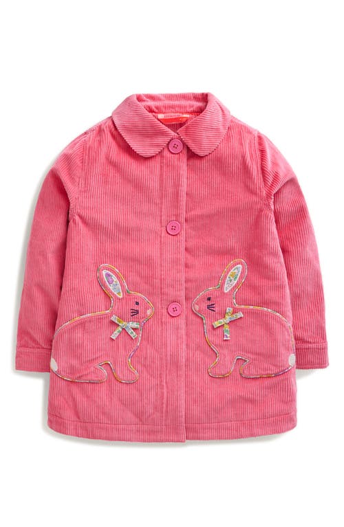 Mini Boden Kids' Bunny Appliqué Cotton Corduroy Jacket Rose Pink Bunnies at Nordstrom,