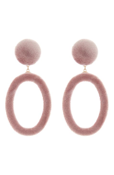 Velvet Oval Drop Earrings