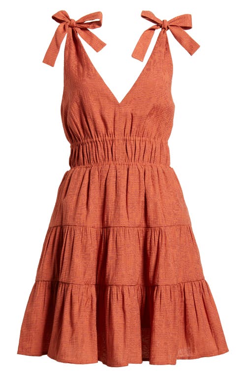 Shop Chelsea28 Tiered Tie Strap Minidress In Rust Clay