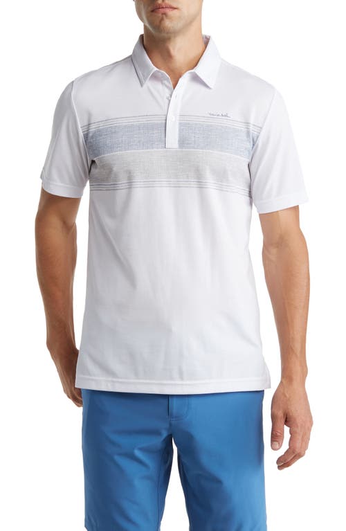 TravisMathew Over the Fence Chest Stripe Golf Polo in White at Nordstrom, Size Small