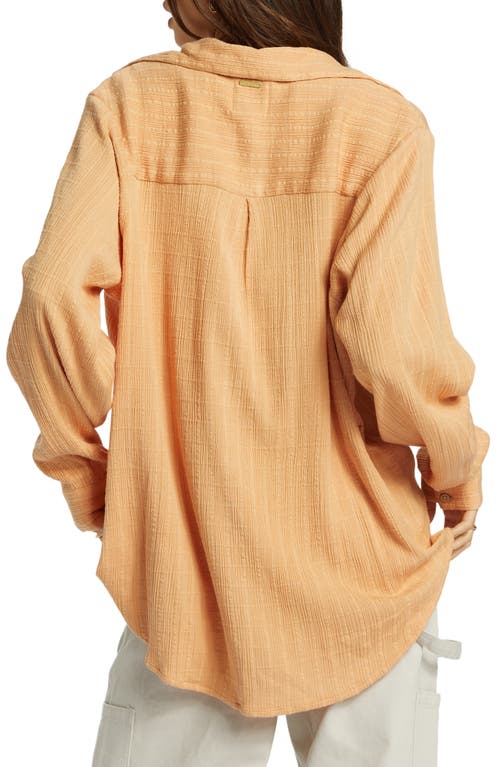 Shop Billabong Swell Gauze Button-up Shirt In Baked Clay