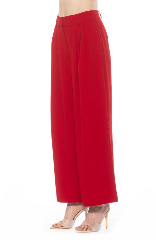 Alexia Admor Women's Kari Pleated Wide Leg Pants In Red