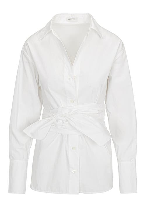 Rebecca Taylor Poplin Wrap Blouse In Milk