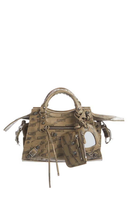 Balenciaga Extra Small Neo Cagole Liscense Logo Shoulder Bag In Beige