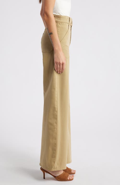 Shop Frame Modern Patch Pocket Wide Leg Pants In Sahara Khaki