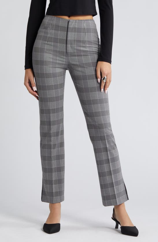 Shop Open Edit Plaid Bootcut Suit Pants In Grey Soly Plaid