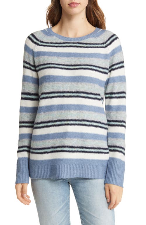 caslon(r) Cozy Raglan Sleeve Sweater in Blue/Ivory Combo