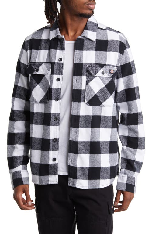 Dickies Sacramento Plaid Button-Up Shirt in Black at Nordstrom, Size Small