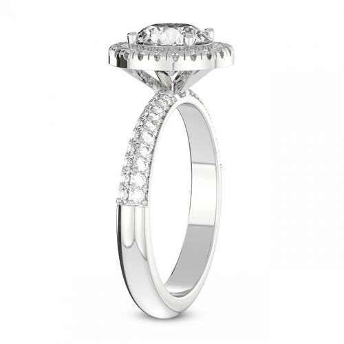 Bliss Diamond 1ct Halo Diamond Accent Ring Gold Lab Grown In 10k White Gold
