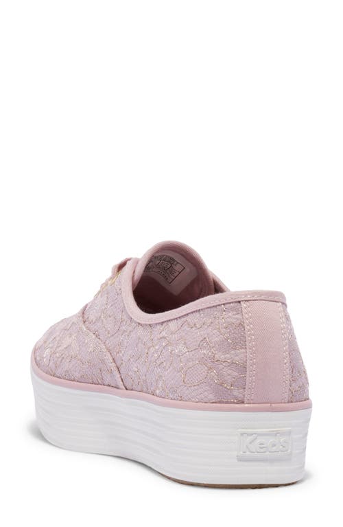 Keds ® Point Glitter Platform Sneaker In Dark Pink