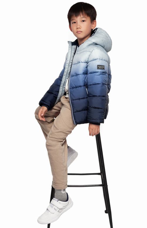 Rokka&rolla Kids' Heavyweight Fleece Lined Puffer Jacket In Midnight Ombre
