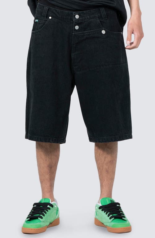 PLEASURES Collision Denim Shorts Faded Black at Nordstrom,