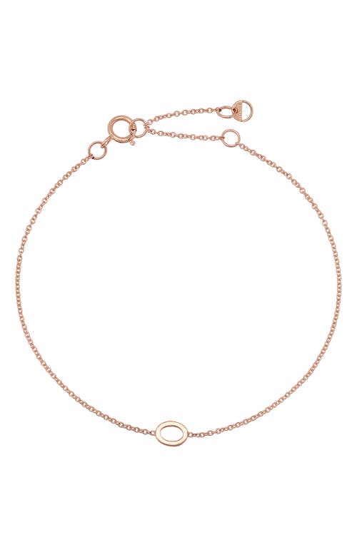 Initial Pendant Bracelet in 14K Rose Gold-O