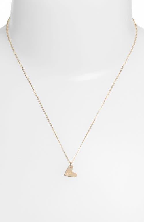 Shop Nashelle 14k-gold Fill Initial Mini Heart Pendant Necklace In Gold/j