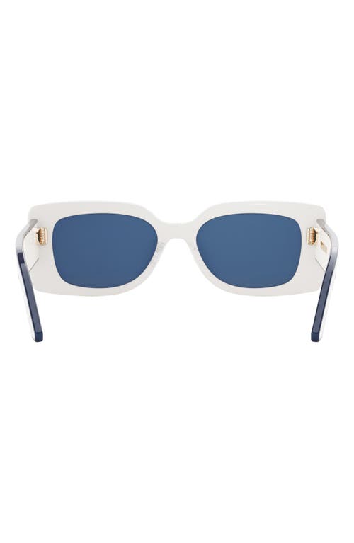 Shop Dior 'pacific S1u 53mm Rectangular Sunglasses In Ivory/blue