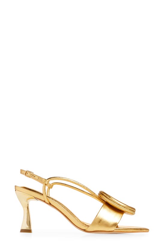 Shop Cecelia New York Myra Pointed Toe Slingback Sandal In Gold Shiney