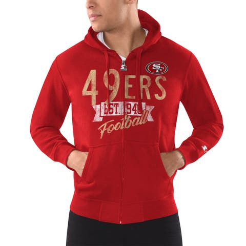 San Francisco 49ers Starter Home Team Half-Zip Hoodie Jacket - Red/Gold