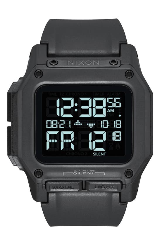 Nixon Regulus Digital Watch, 46mm In Black/black